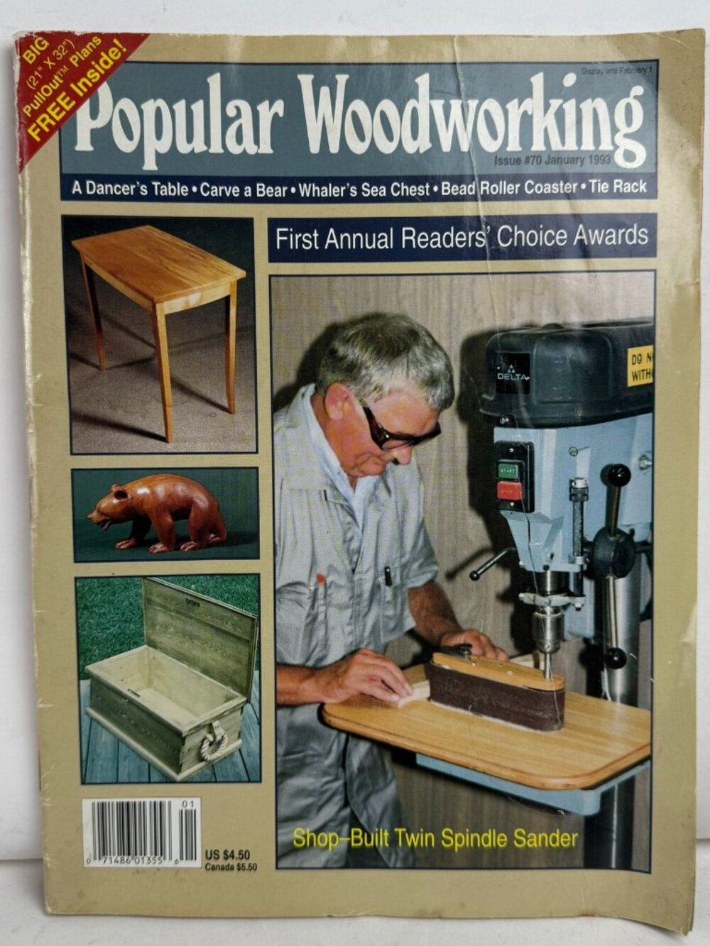 Vintage Popular Woodworking Magazine January 1993 Issue #70 Table Chest Plans
